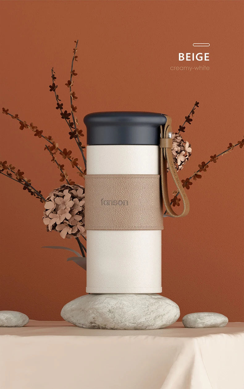 Brewsy™ 330ML Cute Thermal Water Bottle – Portable Stainless Steel Vacuum Mug for Tea & Coffee