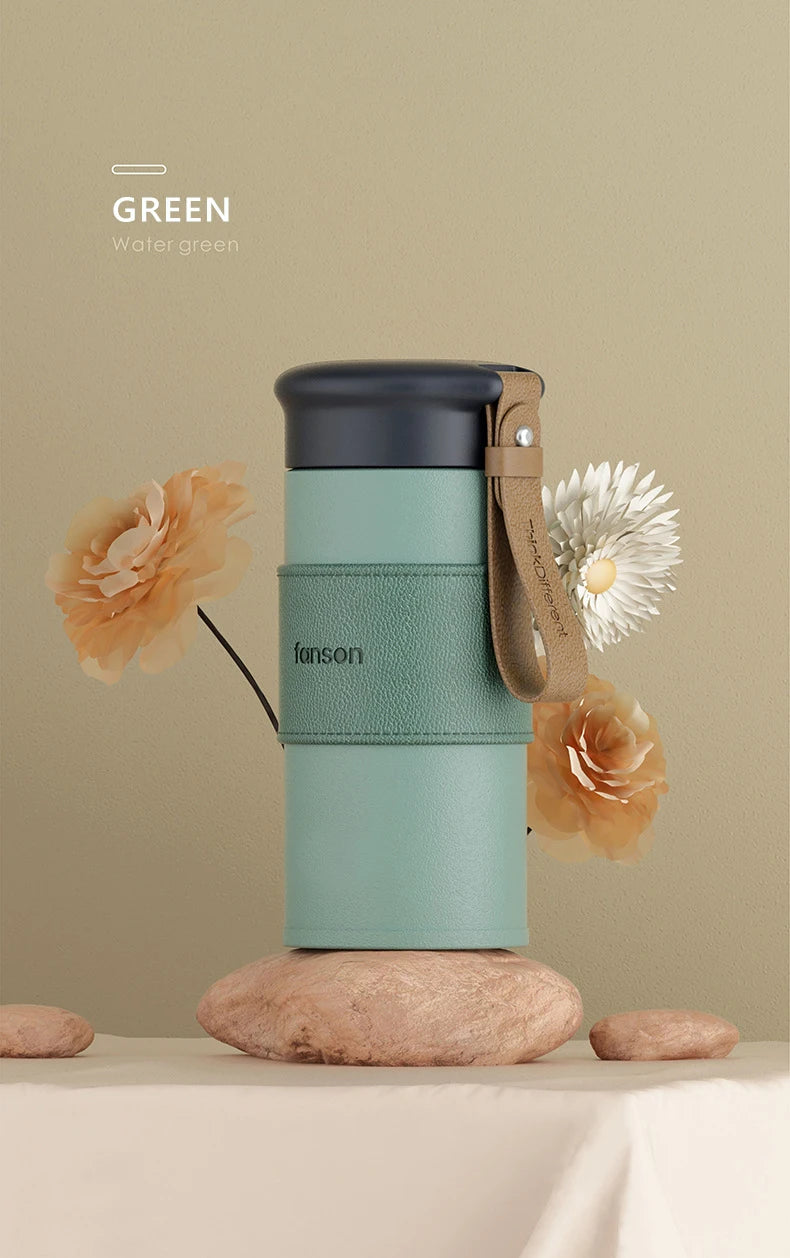 Brewsy™ 330ML Cute Thermal Water Bottle – Portable Stainless Steel Vacuum Mug for Tea & Coffee