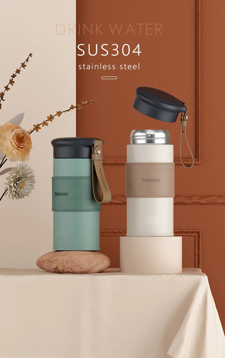 Cute Water Bottle Thermal Mug Portable Thermos Bottle For Tea Travel Insulated Coffee Cup Stainless Steel Vacuum Flask 330ml