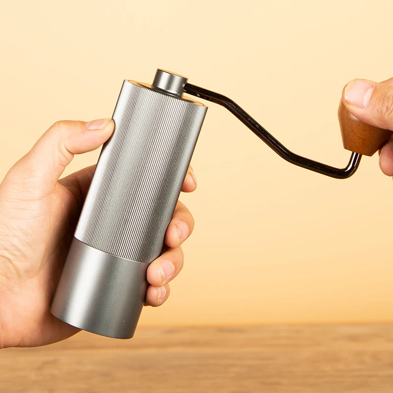 Brewsy™ Manual Coffee Grinder – 304 Stainless Steel Burr Mill with Wooden Handle