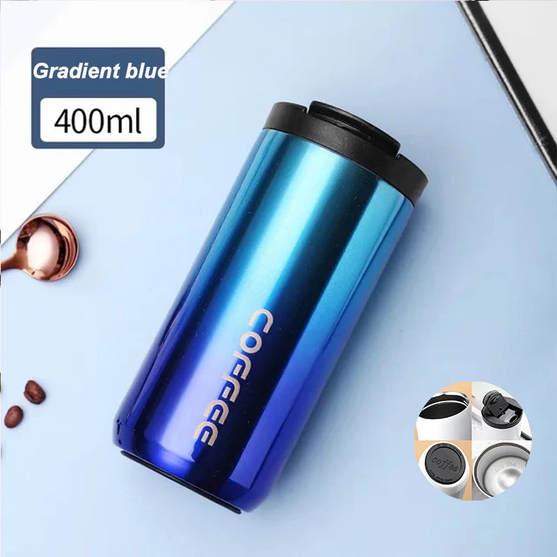 Brewsy™ 400ML Stainless Steel Coffee Thermos – Portable Leakproof Travel Mug & Car Vacuum Flask