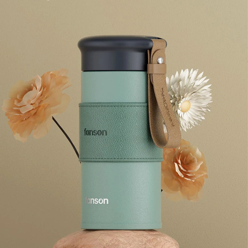 Brewsy™ 330ML Cute Thermal Water Bottle – Portable Stainless Steel Vacuum Mug for Tea & Coffee