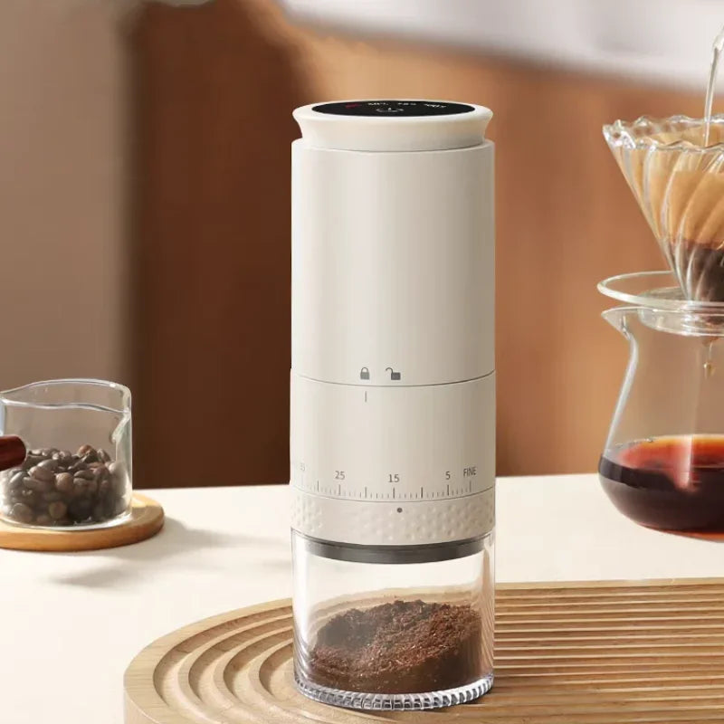 Brewsy™ Electric Coffee Grinder – Rechargeable Conical Burr Grinder with 38-Level Adjustable Grinding