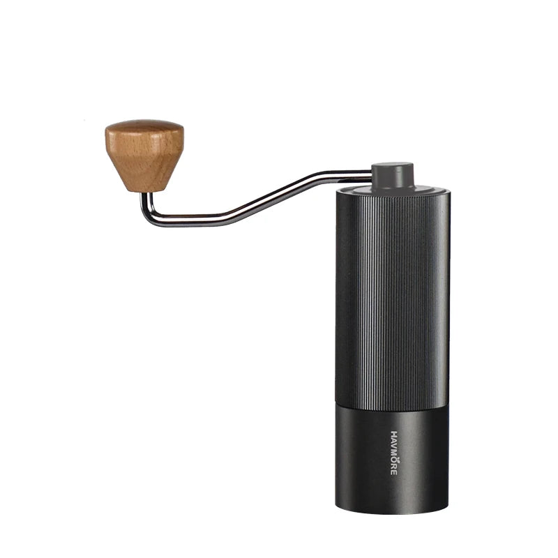 Brewsy™ Manual Coffee Grinder – 304 Stainless Steel Burr Mill with Wooden Handle