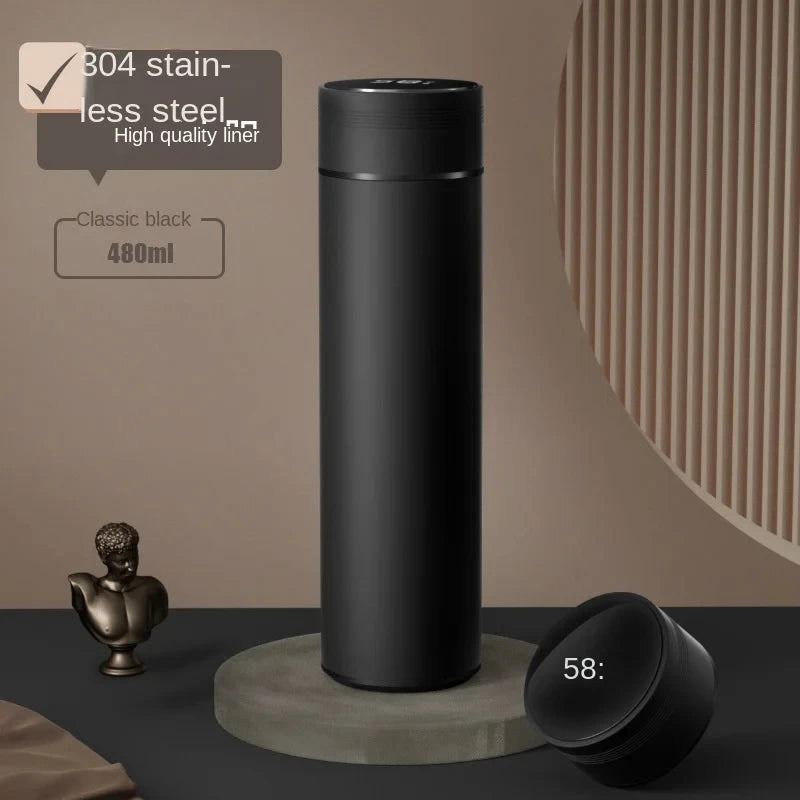 Brewsy™ 500ML Smart Thermos Bottle – Digital Temperature Display, 304 Stainless Steel & Ceramic Insulated Mug