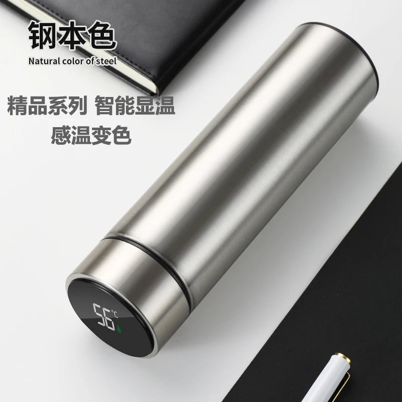 Brewsy™ 500ML Smart Thermos Bottle – Digital Temperature Display, 304 Stainless Steel & Ceramic Insulated Mug