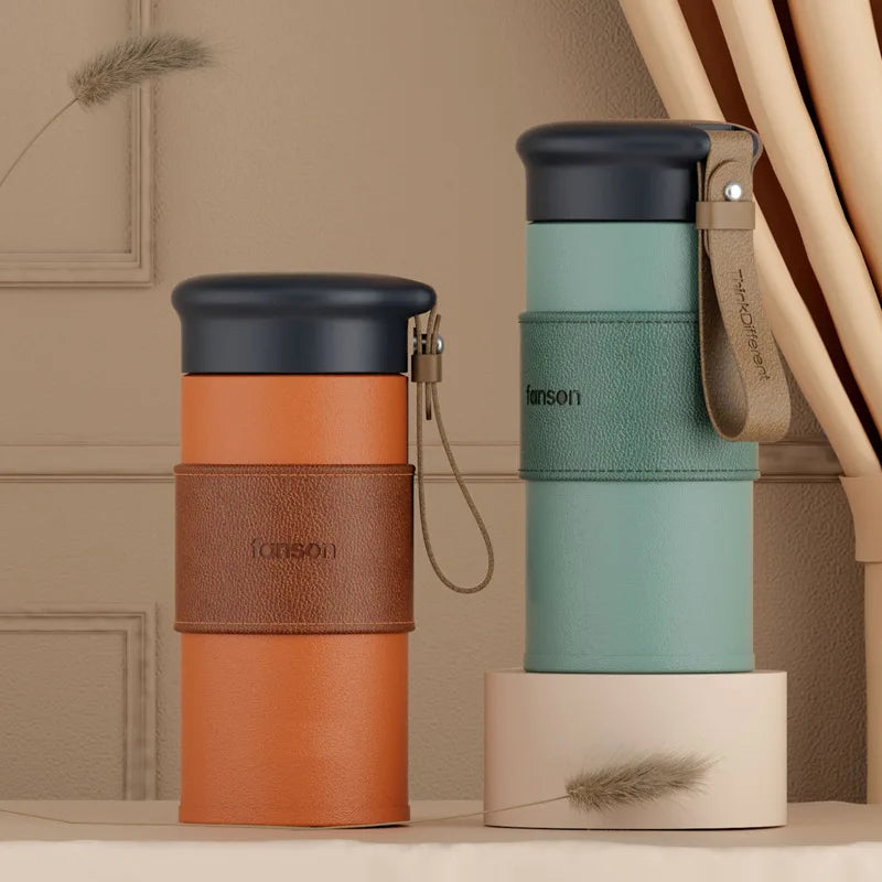 Brewsy™ 330ML Cute Thermal Water Bottle – Portable Stainless Steel Vacuum Mug for Tea & Coffee