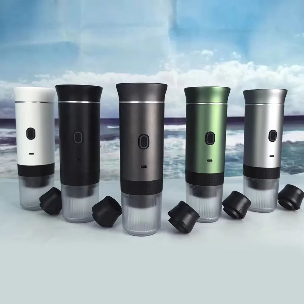 Brewsy™ Wireless Portable Espresso Maker – 3-in-1 Travel Coffee Machine for Car, Home & Camping