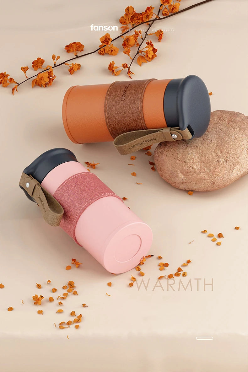 Cute Water Bottle Thermal Mug Portable Thermos Bottle For Tea Travel Insulated Coffee Cup Stainless Steel Vacuum Flask 330ml