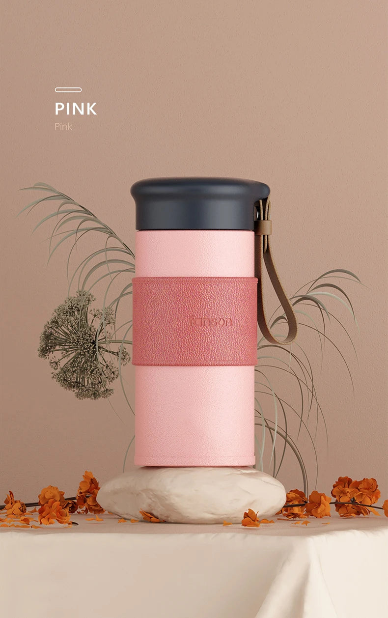 Cute Water Bottle Thermal Mug Portable Thermos Bottle For Tea Travel Insulated Coffee Cup Stainless Steel Vacuum Flask 330ml