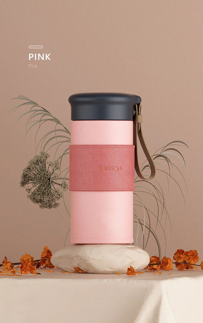 Cute Water Bottle Thermal Mug Portable Thermos Bottle For Tea Travel Insulated Coffee Cup Stainless Steel Vacuum Flask 330ml