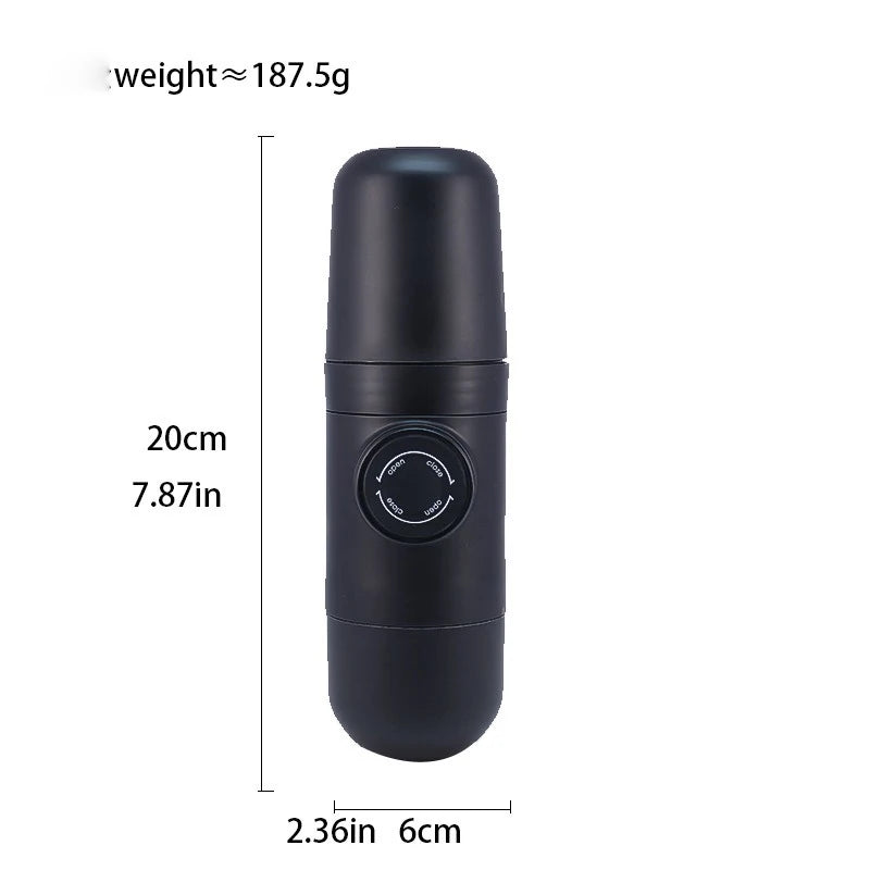 Manual pressurized coffee machine, small and portable handheld espresso machine for household, travel, and picnic use