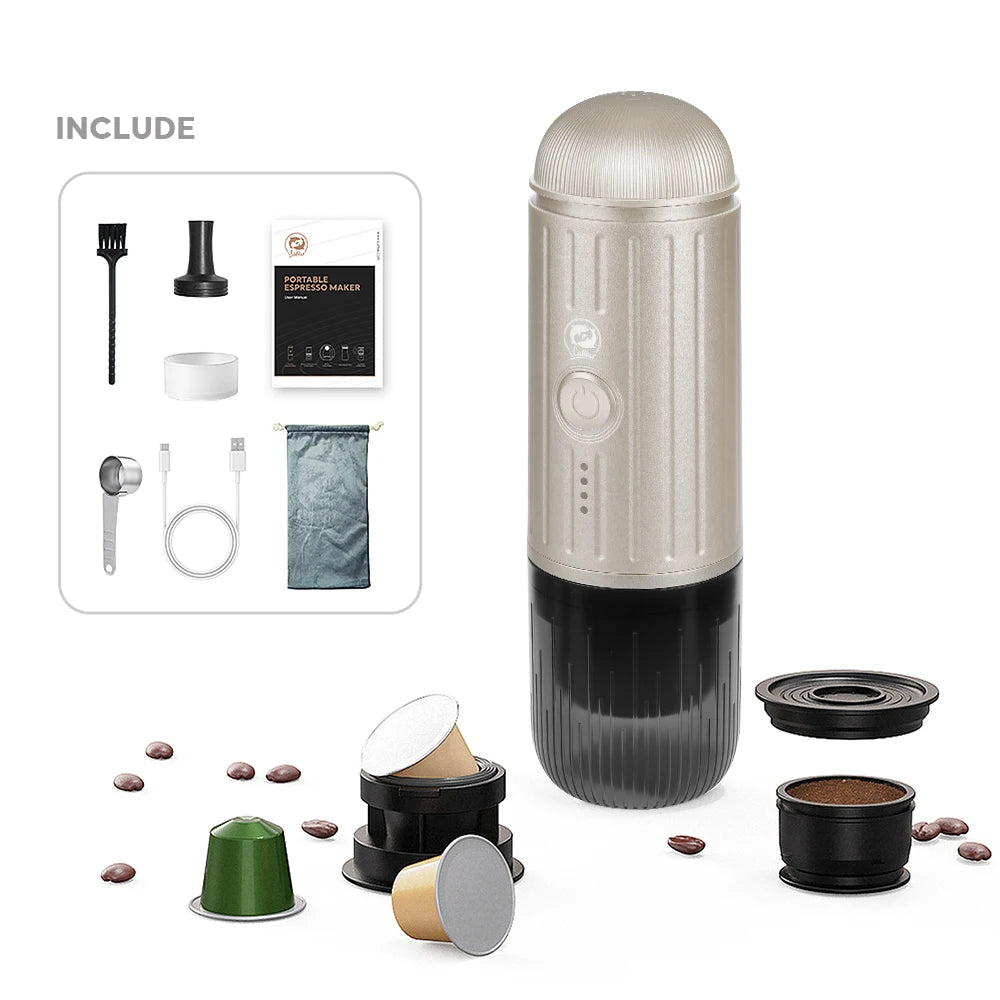 Portable Espresso Coffee Maker Electric Coffee Machine 19Bar Automatic Heating fit nespresso Capsule Pods Ground Coffee