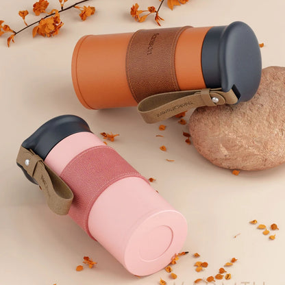 Cute Water Bottle Thermal Mug Portable Thermos Bottle For Tea Travel Insulated Coffee Cup Stainless Steel Vacuum Flask 330ml
