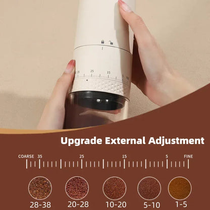 New Electric Coffee Grinder 1500mAh Conical Coffee Burr Grinder Externally Adjustable Bean Grinding Machine Kaffe Bohnen Grinder
