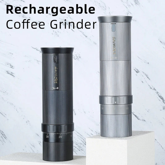 Havmore New High Quality New Rechargeable Coffee Bean Grinder 38mm 5 Pins Cutter Head Portable for Household