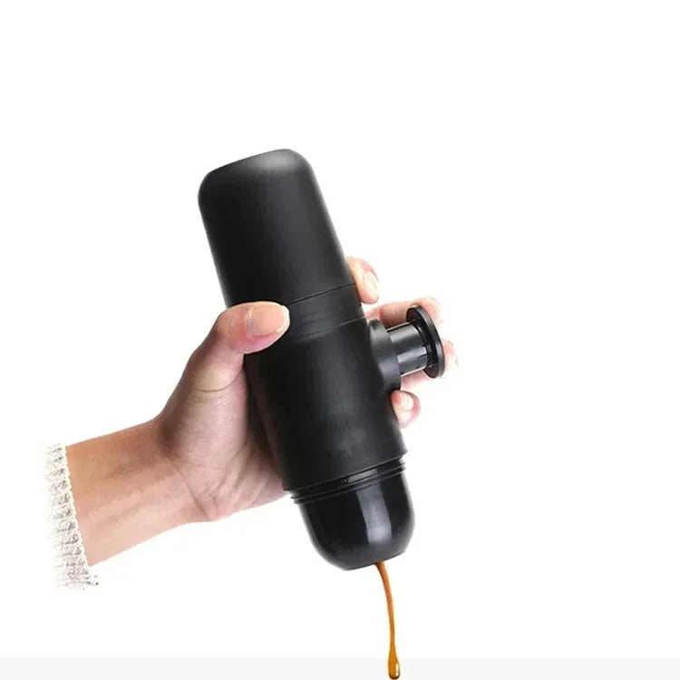 Manual pressurized coffee machine, small and portable handheld espresso machine for household, travel, and picnic use