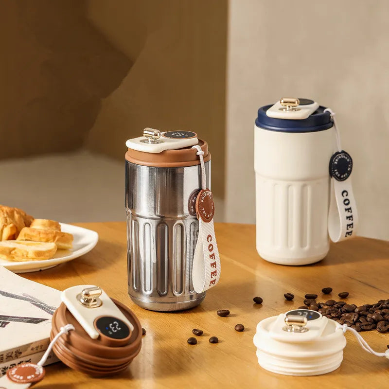 Smart Thermos Bottle Water Digital LED Temperature Coffee Cup 316 Stainless Steel Vacuum Cup Office Cup Business Portable Mug